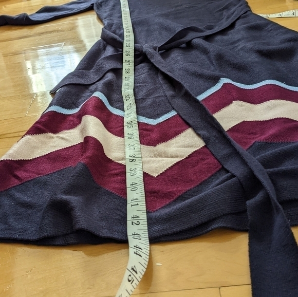 Vince Camuto Mock Neck knit Sweater Dress with Chevron pattern Small @D - Picture 7 of 12